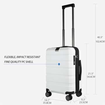 KROSER Hardside Expandable Carry On Luggage with Spinner Wheels & Built-in TSA Lock, Durable Suitcas...