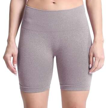 Aoxjox Contour Seamless Workout Biker Shorts for Women Tummy Control High Waisted Athletic Booty Running Yoga Short 5" (Satellite Marl, X-Small)