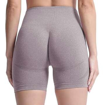 Aoxjox Contour Seamless Workout Biker Shorts for Women Tummy Control High Waisted Athletic Booty Running Yoga Short 5" (Satellite Marl, X-Small)