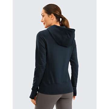 CRZ YOGA Women's Full Zip Hoodie with Thumbholes