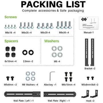 USX MOUNT Universal Soundbar Mount, Sound Bar TV Bracket for Soundbar with Speaker, Fits 2 Installation Options, Removable No-Slip Base Holder Extends 3.46”-6.06”