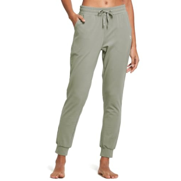 BALEAF Women's Cotton Joggers Sweatpants - Breathable Tapered Casual Pants with Pockets