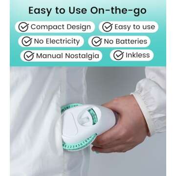 EazeID Embossing Label Maker, Manual Vintage Label Maker with 3 Tapes, 3D Portable Label Maker Embossed, Old School Label Maker Widely for Home, Office Organization and DIY Crafting -Omega Green, 9mm