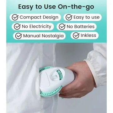 EazeID Embossing Label Maker, Manual Vintage Label Maker with 3 Tapes, 3D Portable Label Maker Embossed, Old School Label Maker Widely for Home, Office Organization and DIY Crafting -Omega Green, 9mm