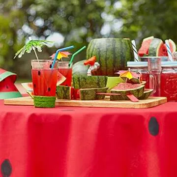 100 Pieces Umbrella Picks Drink Umbrellas Cocktail Picks Green Tropical Coconut Palm Tree Paper Umbrellas Cocktail Parasol Picks Cupcake Toppers Picks for Tropical