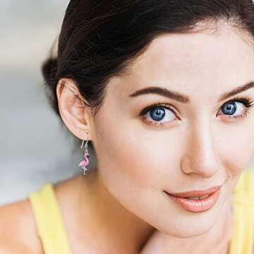 Charming Flamingo Earrings for Women in Sterling Silver Dangle Design