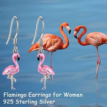 Stylish Flamingo Earrings for Women Hypoallergenic Jewelry