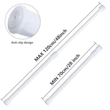 Goodtou Adjustable Tension Rods 28-48 Inch for Curtains