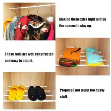 Goodtou Adjustable Tension Rods 28-48 Inch for Curtains