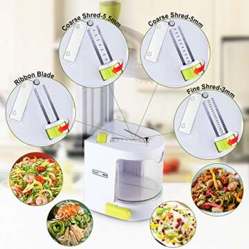 Spiralizer Vegetable Slicer (4-in-1 Rotating Blades) for Healthy Cooking