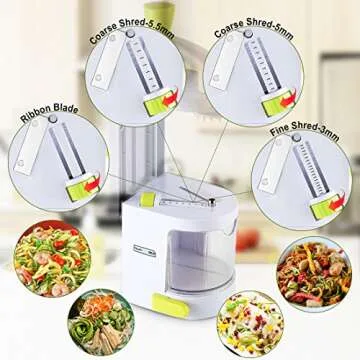 Spiralizer Vegetable Slicer (4-in-1 Rotating Blades) for Healthy Cooking