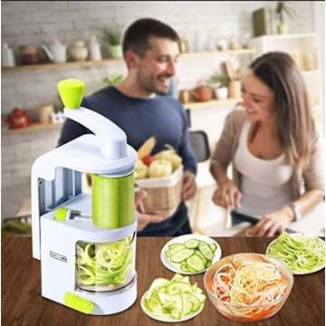 Spiralizer Vegetable Slicer - 4-in-1 Heavy Duty Kitchen Tool