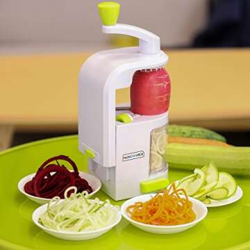 Spiralizer Vegetable Slicer - 4-in-1 Heavy Duty Kitchen Tool