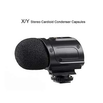 Saramonic SR-PMIC2 Mini Stereo Condenser Microphone with Integrated Shockmount, Low-Cut Filter & Battery-Free Operation for DSLR Cameras & Camcorders, 8