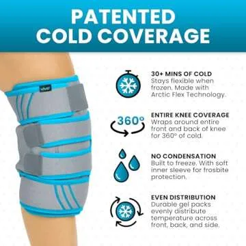 Vive Knee Ice Pack Wrap - Cold/Hot Gel Compression Brace for Pain and Recovery