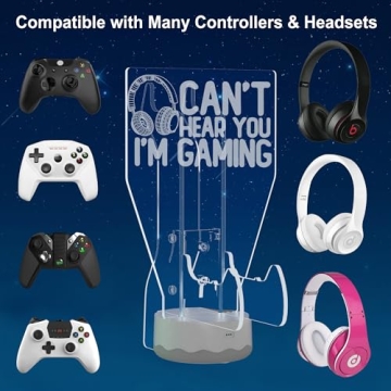 3D Gamepad Stand with Color Changing LED Night Light