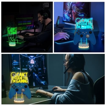 3D Gamepad Stand with Color Changing LED Night Light