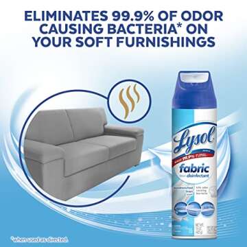 Lysol Fabric Disinfectant Spray, Sanitizing and Antibacterial Spray, For Disinfecting and Deodorizing Soft Furnishings, Sundrenched Linen 15 FL. Oz (Pack of 3)