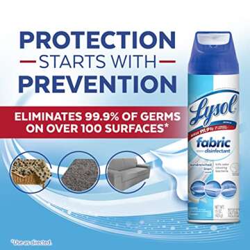 Lysol Fabric Disinfectant Spray, Sanitizing and Antibacterial Spray, For Disinfecting and Deodorizing Soft Furnishings, Sundrenched Linen 15 FL. Oz (Pack of 3)