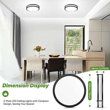 Adjustable 36W LED Ceiling Lights - Modern Flush Mount Style