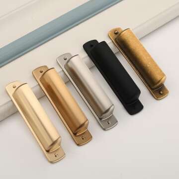 FILTA 10 Pack 5 Inch(128mm) Hole Center Antique Brass Cabinet Cup Pulls,Vintage Cabinet Handles Knob...