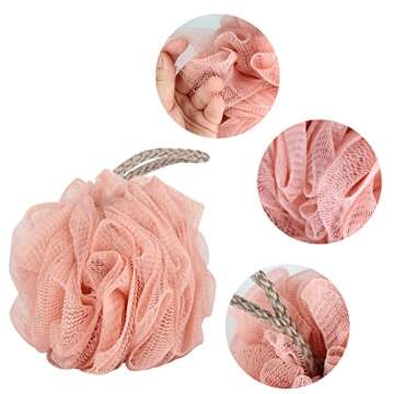Fu Store Loofah Sponge Shower Loofahs 50g Bath Sponges Mesh Balls 4 Colors for Body Scrubber Exfoliator Wash Back Scrubber Bathroom Men Women - 4 Pack Scrubbers Cleaning Bathing Accessories