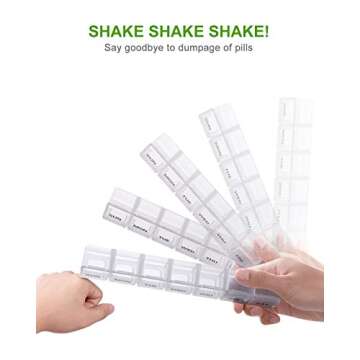 Sukuos Extra Large Weekly Pill Organizer 2 Pcs, Daily Pill Box 7 Day Pill Cases for Medicines, Vitamin, Fish Oils or Supplements, Easy to Clean