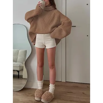 LILLUSORY Women’s Oversized Turtleneck Pullover Sweater
