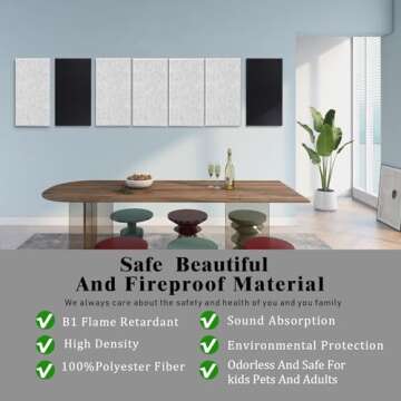 ENSEPST 6 Pack Thickened Soundproof Wall Panels ,15.75" X 31.5" X 0.47" High Density Beveled Edge Ac...