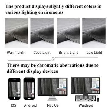 StangH Blackout Velvet Curtains 120-inch - Extra Long Elegant Velvet Insulated Drapes for High Ceiling, Full Covering Privacy Room Divider Drapery for Shared Space, Grey, W52 x L120, 2 Pcs