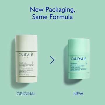 Caudalie Vinofresh Natural Deodorant Stick, Aluminum Free and Alcohol Free, with Eucalyptus & Grape