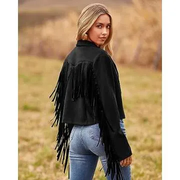 Stylish Cropped Faux Suede Jacket for Women