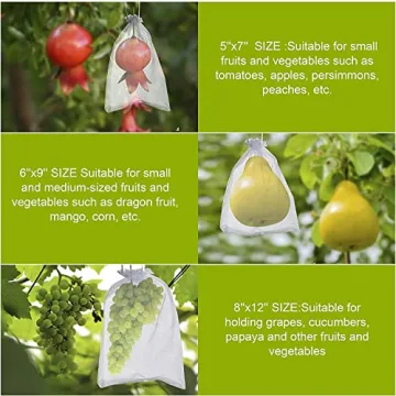 50 PCS 8x12 White Organza Bags, Jewelry Gift Bags for Party,Wedding Favor Bags with Drawstring, Festival, Makeup Favor Bags,drawstring goody bags,Penetrating Light Fruit Protection Bags