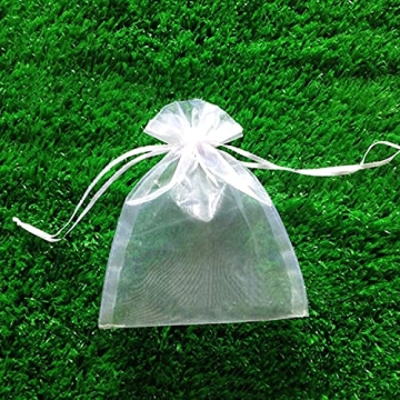 50 PCS 8x12 White Organza Bags, Jewelry Gift Bags for Party,Wedding Favor Bags with Drawstring, Festival, Makeup Favor Bags,drawstring goody bags,Penetrating Light Fruit Protection Bags