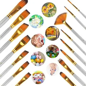 DOMMARE 15PC Acrylic Paint Brush Set for All Artists