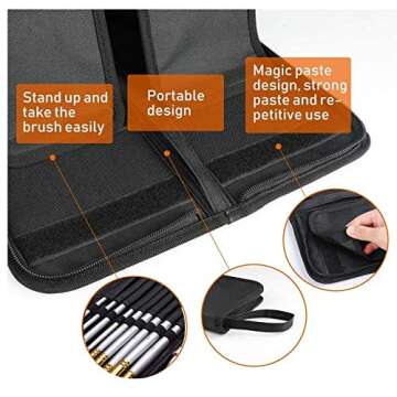 DOMMARE Acrylic Paint Brush Set, 15Pcs Professional Multiple Oil Painting Brushes Kits for Amateur and Artist in Watercolor Gouache and Miniatures Detail Painting