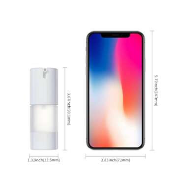 longway 0.5 Oz 15ml Airless Pump Bottles,Small Plastic Travel Vacuum Cosmetic Pump Bottles for Lotion and Cream(Pack of 6, Frosted)