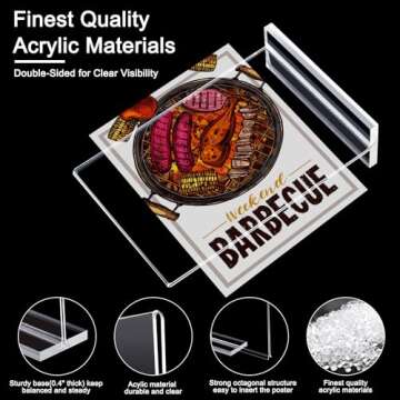 Acrylic Sign Holder 4 x 6 Inch 3 Pack - Clear Display Sign Stand for Store Sign Holders - Vertical D...
