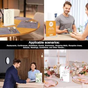 Acrylic Sign Holder 4 x 6 Inch 3 Pack - Clear Display Sign Stand for Store Sign Holders - Vertical Double-Sided Acrylic Stands, Vendor Booth Display Items - Flyer Holder & Plastic Paper Holder - Acrylic Frame for Restaurants, Office, Home, Store