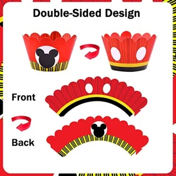 Mickey Cupcake Toppers Wrappers Perfect for Kids Parties