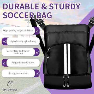 lozzonkoyaa Soccer Bag with Ball Holder and Shoe Compartment