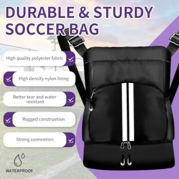 lozzonkoyaa Soccer Bag with Ball Holder and Shoe Compartment