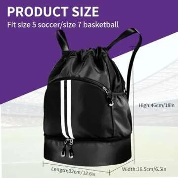 lozzonkoyaa Soccer Bag with Ball Holder and Shoe Compartment