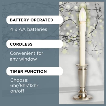 Celestial Lights Battery Operated Window Candles Set of 4