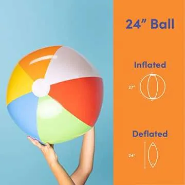 Top Race 24" Rainbow Beach Balls - Fun for All Ages