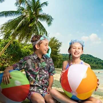 Top Race 24" Rainbow Beach Balls - Fun for All Ages