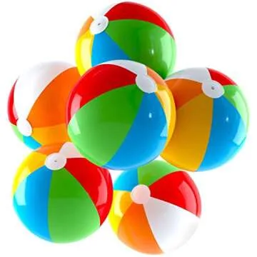 Top Race 24" Rainbow Beach Balls - Fun for All Ages