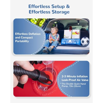 QPAU Inflatable Kids Travel Bed with Safety Sides