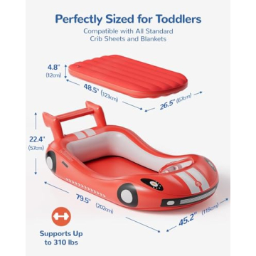 QPAU Inflatable Kids Travel Bed with Safety Sides