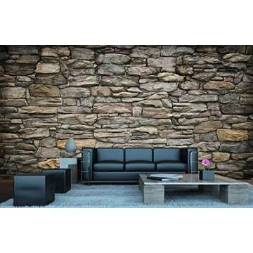 Large Photo Wallpaper – Grey Stonewall – Picture Decoration Modern Stone Pattern Wall Cladding Optic Industrial Design Masonry Image Decor Wall Mural (132.3x93.7in - 336x238cm)